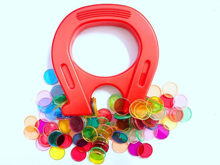 Kids Counting Chips Coin Toy Baby With Magnetic Stick Bingo Chips Set Counters Mix Color Chips Game Tokens Learning Teaching A