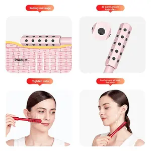 Facial Massager Roller with Vibration Tightening Device Anti Aging Wrinkle Reduction Face Lifting Instrument for Daily Use Beauty Tool