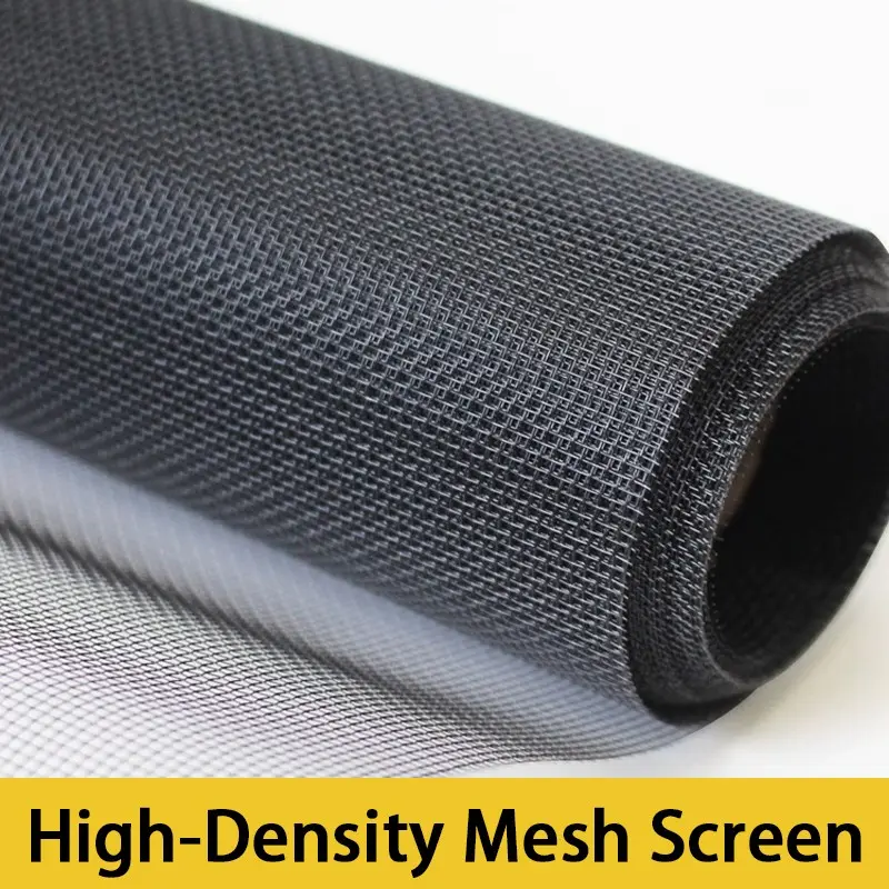 Black High-Density DIY Cut-to-Size Insect Mesh Screen, Breathable and Durable Netting for Windows, Doors, Balconies and Various Home Applications
