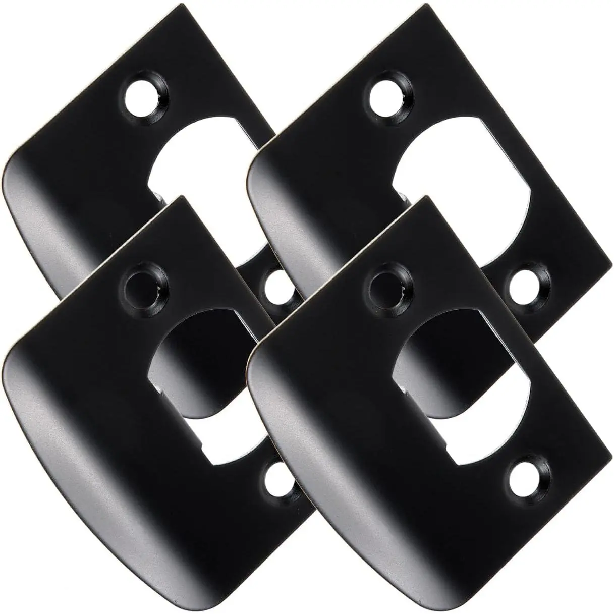 Door Strike Plate - Deadbolt Reinforcement Plate Matte Black Block Black Stainless Steel Door Reinforcement Plate for Exterior Interior Door