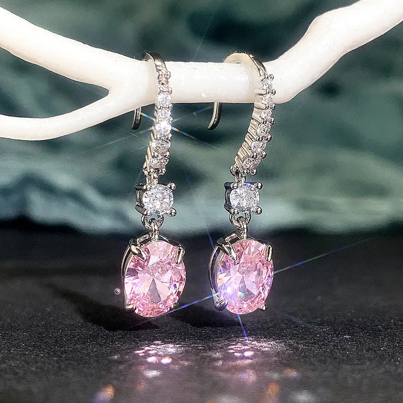 Fashionable Multi-Color Artificial Diamond Earrings, Model aE50224-EH
