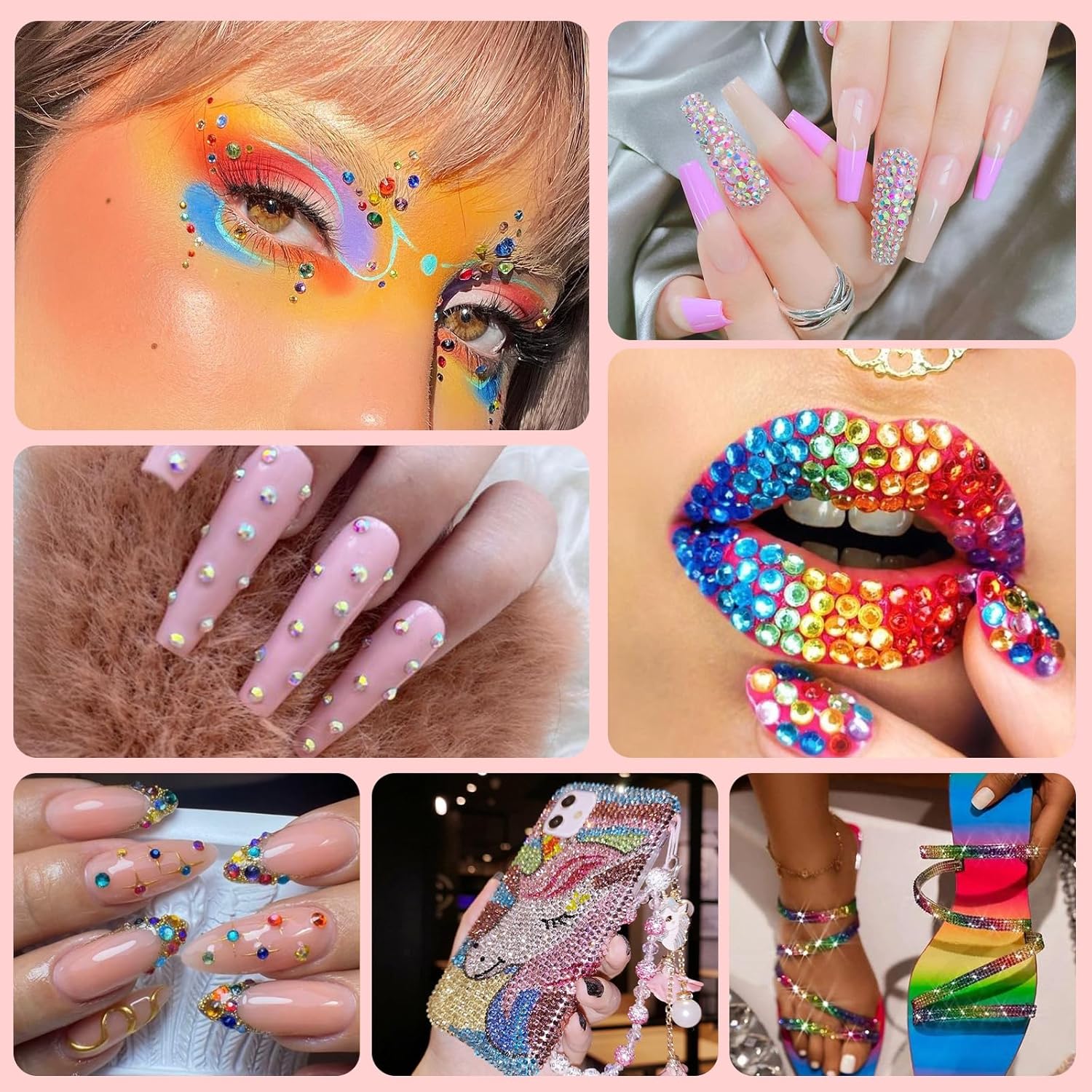 18000Pcs Jelly Synthetic Rhinestones for Bedazzling, Multicolor 3mm Flatback Rainbow Gems,3mm Multicolor Resin Flatback Synthetic Gems for Diamond Art, Bedazzler Kit for Crafting Book Shoes Nail Art