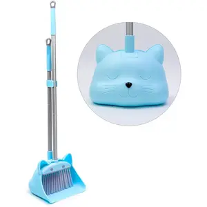 28'' Kids Mini Broom and Dustpan Set - Toddler Cleaning Toy, Toddler Household Helper, Parent-Child Interactive Play Cleaning Tool, Cute Cartoon Design, Small Safe Corner Broom (Blue)fidget toys
