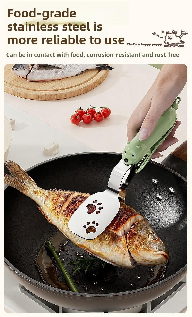 Stainless Steel Bear Pancake Griddle Clip Multifunctional Kitchen Tool for Frying Eggs, Fish, and Steaks