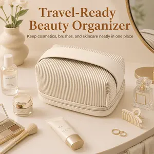 New Large-Capacity Makeup Bag, Minimalist Toiletry Pouch, Portable Accordion-Style Organizer, Essential Multi-Functional Skincare Storage Box for Business Trips, Premium Feel Wash & Care Set Bag
