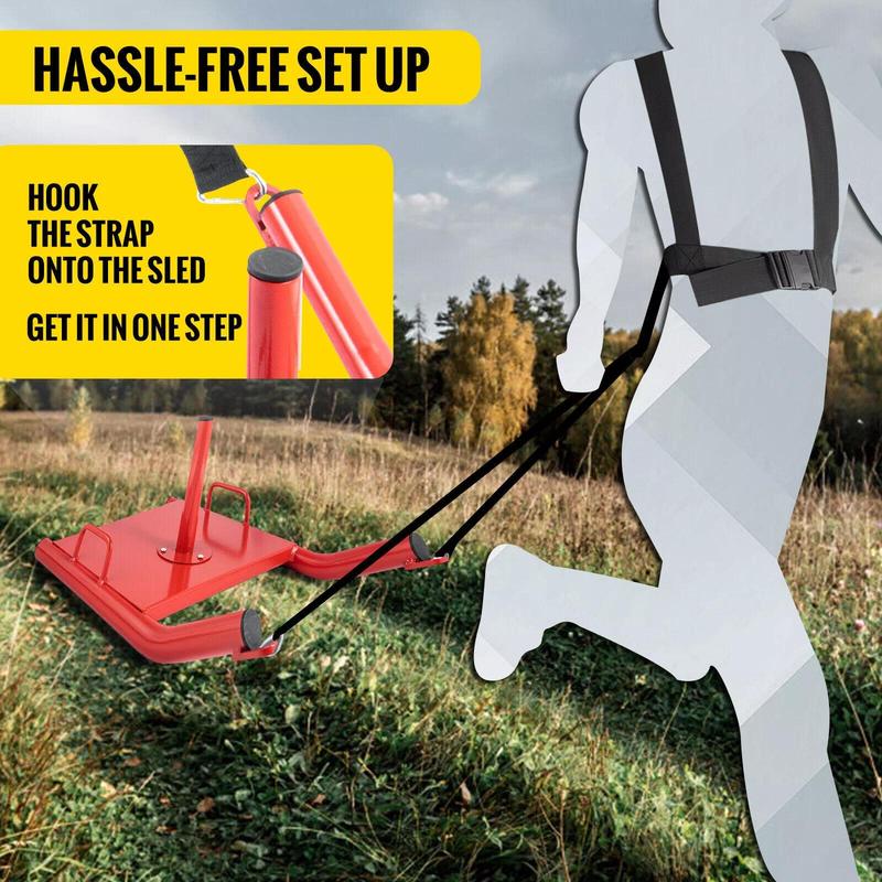 Power Speed Sled Push/Pull Weight Sled Crossfit Football Training HD w/Harness Home Gym Equipment Adjustable