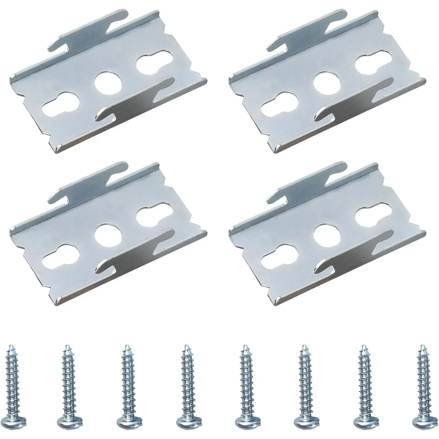 4 count Double Curtain Rod Bracket Hangers, Wall Mounted Curtain Hooks for  Office