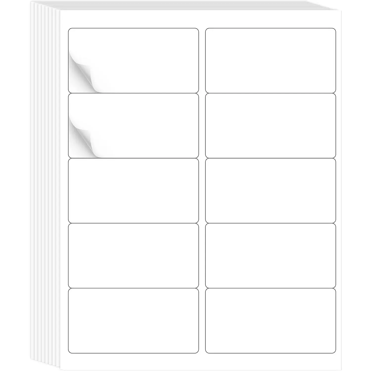 2"x4" Printable White Label Stickers 300 Labels 30 Sheets