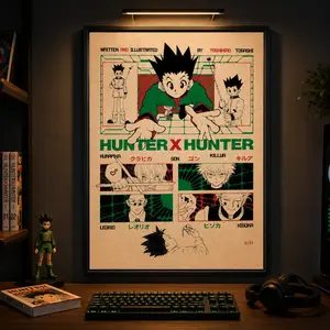 Hunter x Hunter Anime Poster, Gon HxH Anime Manga Posters, Anime Poster Wall Art Print, vintage anime poster, anime wall art, manga lover, anime fan