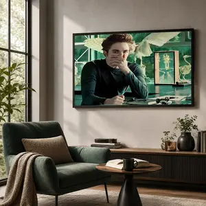 Funny Canvas Wall Art Bathroom Decor The Twilight Saga Movies Poster Print Edwards Oil Painting Humorous Picture Modern Artwork for Living Room Dorm Wall Home Decoration, Vampire Movie Canvas Print, Funny Bathroom Decor, Dorm Room Decor, Gift for Fans