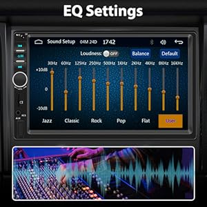 7 Inch Apple Carplay 2 Din Car Radio with Android Auto Bluetooth Handsfree Touchscreen Car Radio with Mirror Link FM/AUX/EQ/TF/AUX/SWC + Rear Camera+Microphone