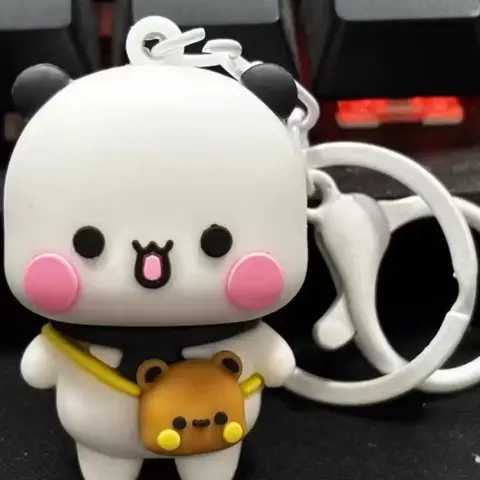 1pcs Cute Panda & Bear Silicone Trendy Cute Keychain Kawaii, Suitable For Christmas, Thanksgiving, Mother's Day, New Year, Car Keys, Couples, Back To School, Party Gifts Keychains Cute