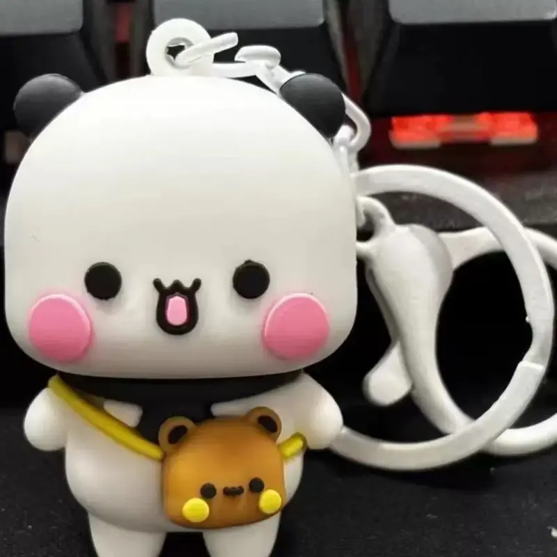 1pcs Cute Panda & Bear Silicone Trendy Cute Keychain Kawaii, Suitable For Christmas, Thanksgiving, Mother's Day, New Year, Car Keys, Couples, Back To School, Party Gifts Keychains Cute