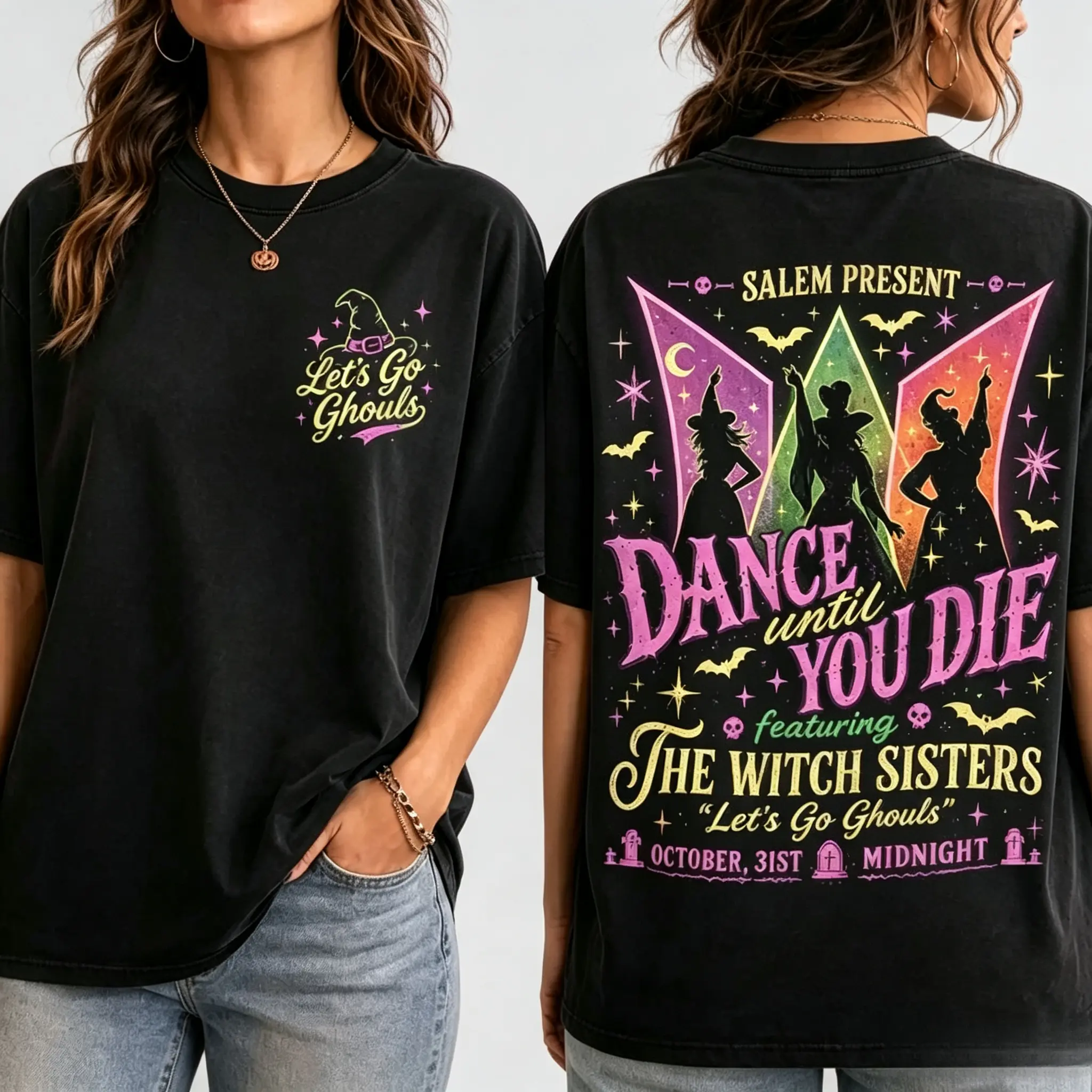 Vintage Hocus Pocus Sisters HalloweenT-Shirt, Dance Till You Die Tee, The Sisters Witches Tee, Spooky Season Tee,Halloween Gift