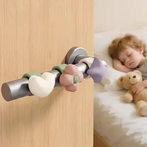 Silicone Door Handle Impact Pad Anti-Shock Cartoon Wall Protector Punch-free Silent Doorknob Bumper Pad for Bedroom Decoration