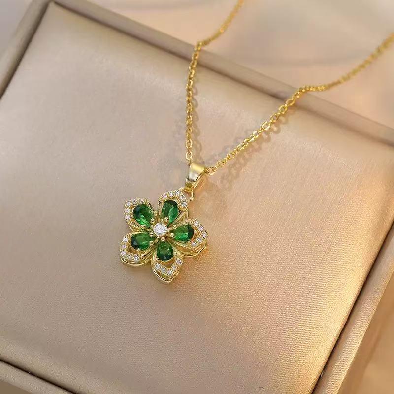 Fashionable pendant necklace, suitable for women, necklace decorated with artificial gemstones