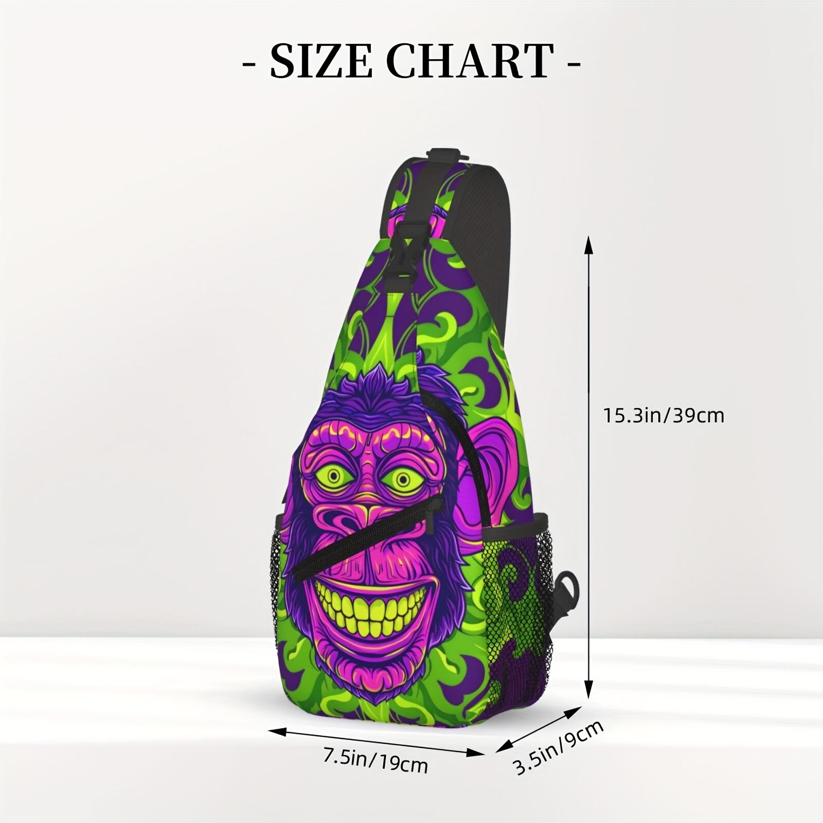 Crossbody Chest  Hiking Cartoon Colorful Gorilla Portrait Shoulder  Folding Large Capacity Fashion Durable Can Be Used For Shopping, Leisure Travel Beach  Fishing  Travel Accessories Must Have  For School Back Christmas Gifts bag backpack