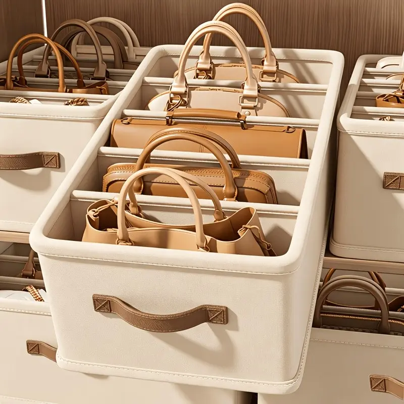 Bag Organizer Divider Box with Compartments, Closet Storage, Wardrobe Organizer, Dorm Room Organization, Space-Saving, Back-To-School