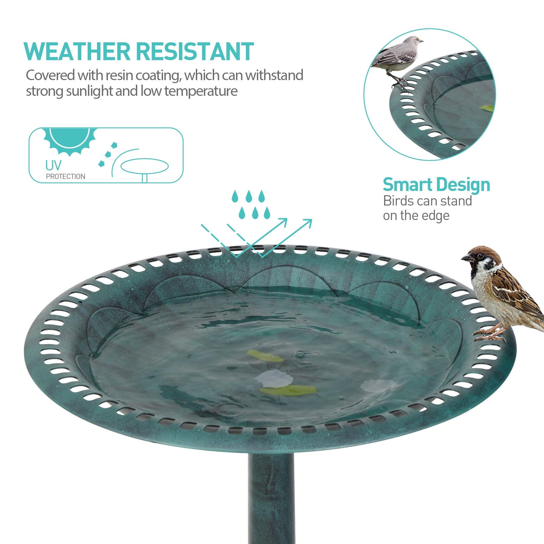 Pet Republic 28-in Vintage Bird Bath Antique Green Birdbath Outdoor Garden Backyard Decor