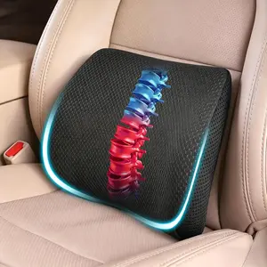 Lumbar Pillow for Car & Office Chair - High-Density Back Cushion for Sciatica & Back Pain Relief - Non-Slip for Long Commutes & Desk Workers (3D Mesh Black)