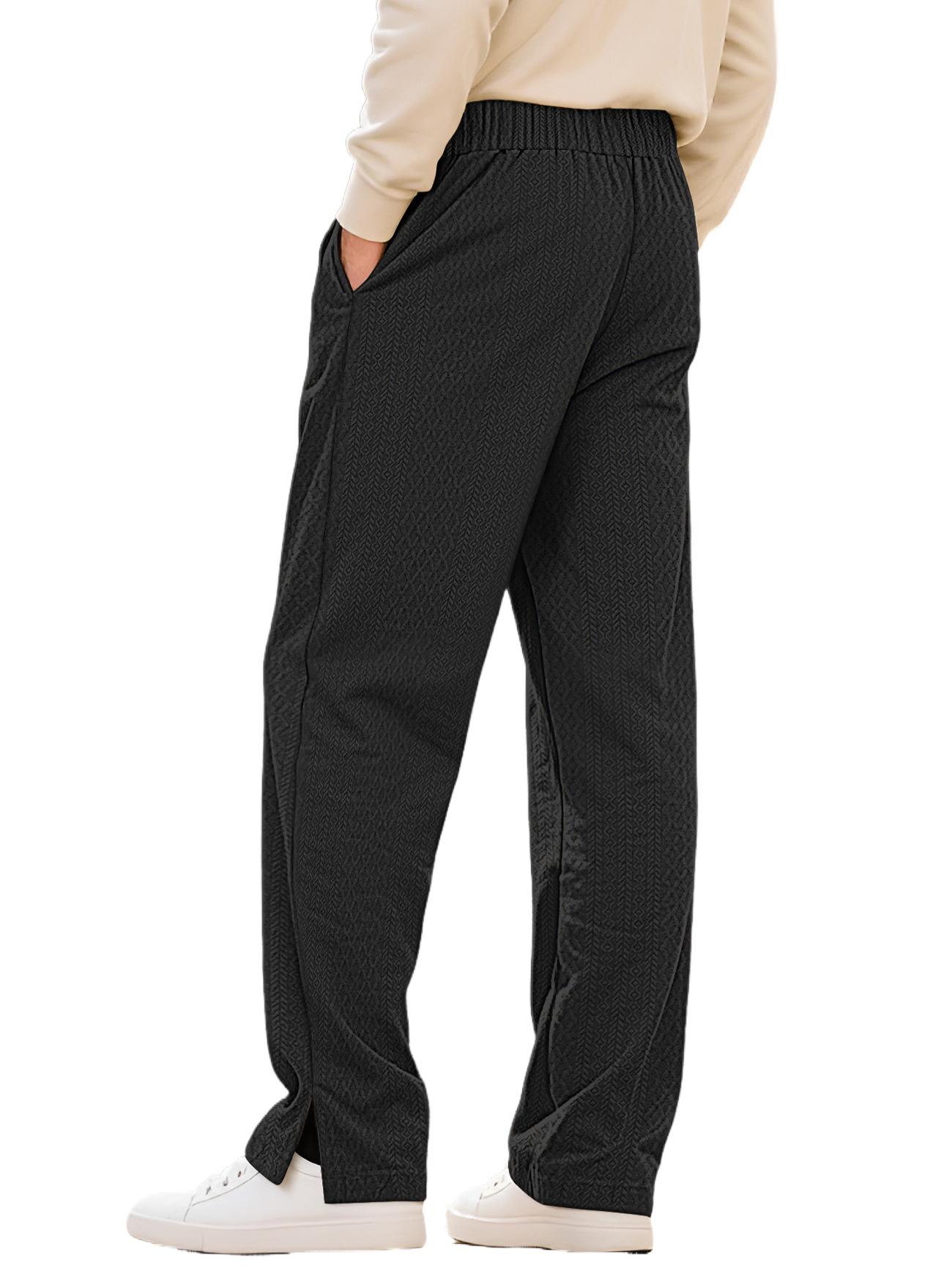 New loose casual sports pants with textured jacquard knit, European and American , available on Temu