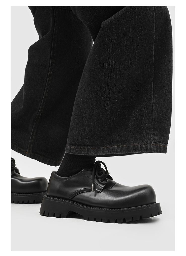 Men's Lug Sole Derby Shoes – Platform Chunky Workwear Boots, Low-Top Casual 96069-K