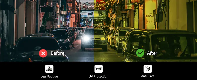 Night Vision Driving Glasses for Men Women Anti Glare with Yellow Lens UV400 Protection Polarized Tortoiseshell Sunglasses Gift for Her