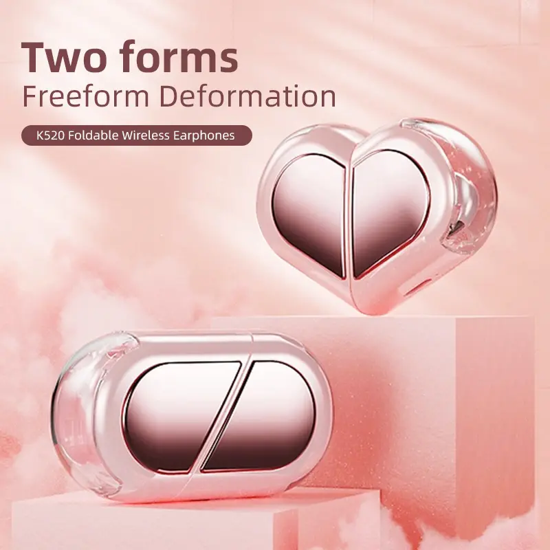 Bluetooth In-Ear Gaming Earbuds with Rotatable Love Heart Compact Charging Box, Low Latency, Active Noise Cancellation, Dual Mic, Stable Connection, Phone Call Functionality, Wearable Tech Audio Accessory for Phones & Electronics, Low Latency Bluetooth Co