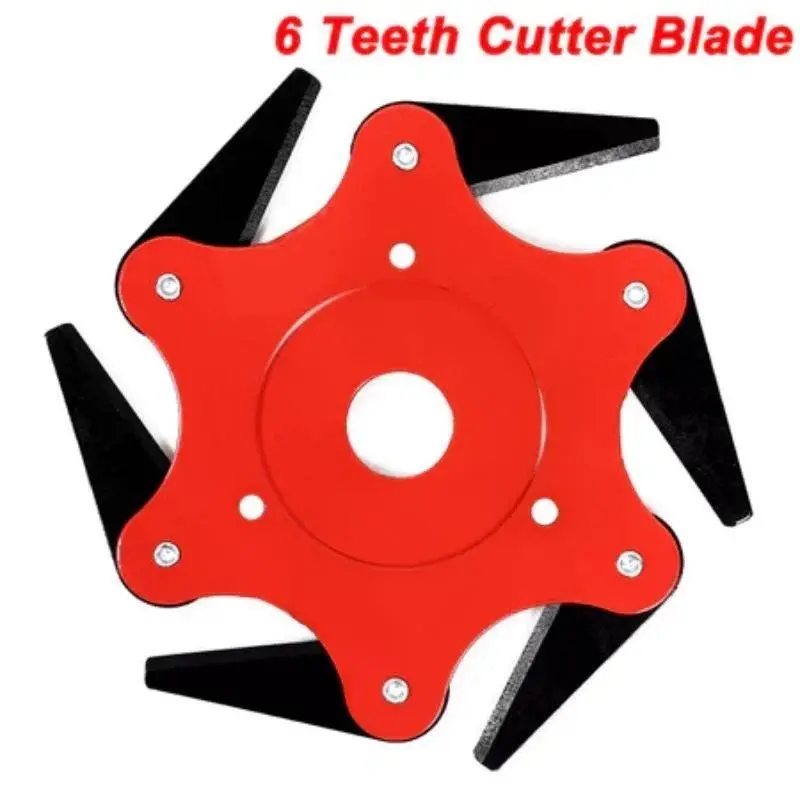 6-Blade Lawn Mower Cutter Head Universal Multi-Purpose Brush Cutter Attachment For Grass & Weeds Lawn Mower Blades Fits Most Trimmers