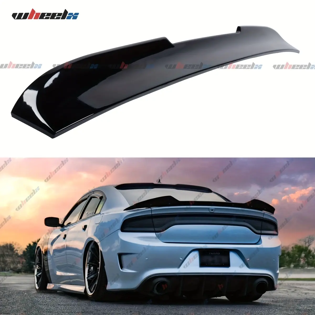For 2011-2023 Dodge Charger All Model Rear Window Rooftop Spoiler - V Style Duckbill Spoiler Wing Lip Carbon Fiber Black / Gloss Black / Matte Black