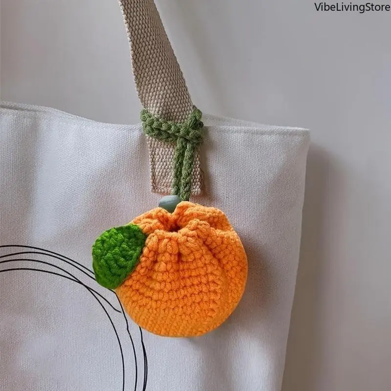 Women's Handmade Crochet Fruit Coin Purse - Cute Mini Wallet with Clasp Closure, Stylish Portable Pouch for Travel Gifts, Wallet Wristlet, Casual Trendy Wallet