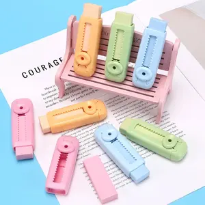 2026 New 3Pcs Push Type Art Eraser Set, Lock Button Low Residue Pencil Erasers for Sketch & Drawing, No Shavings summervibes
