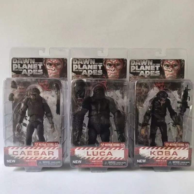 Neca 1/12 Rise of the Planet of the Apes 4 King Kong Caesar 7 Inch Jointed Action Figure, Collectible Model, Party Gift, Halloween Present