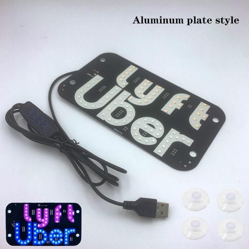 Lights with USB interface, LED logo on car windows; Two tone blue+pink sticker suction cup, adjust brightness, taxi display screen license plate lights taxi empty lights identification lights adjustable brightness dynamic function Sticker for Cars