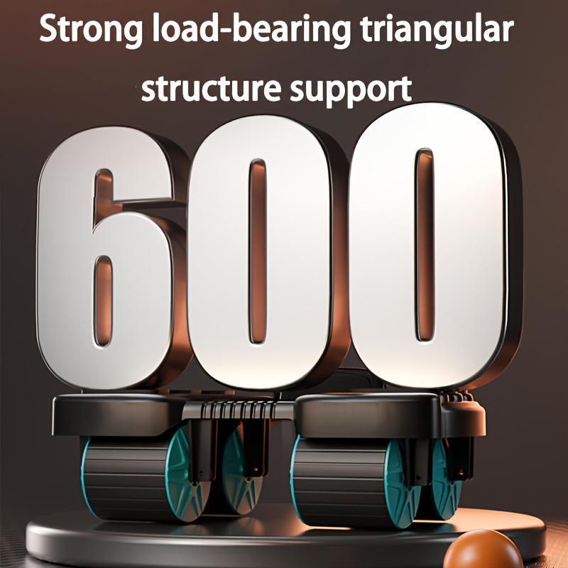 Smart Automatic Bounce Ab Roller, 4-Wheel Core Strength Trainer, Portable Home Gym Equipment for Men & Women, Elbow Support Included, Abdominal Exercise Equipment, Abdominal Workout Equipment