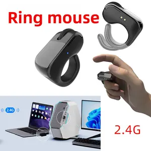 New Bluetooth Ring with Charging Case, Multifunctional Touch Mini 2.4G Wireless Smart Remote Control Finger Ring Mouse