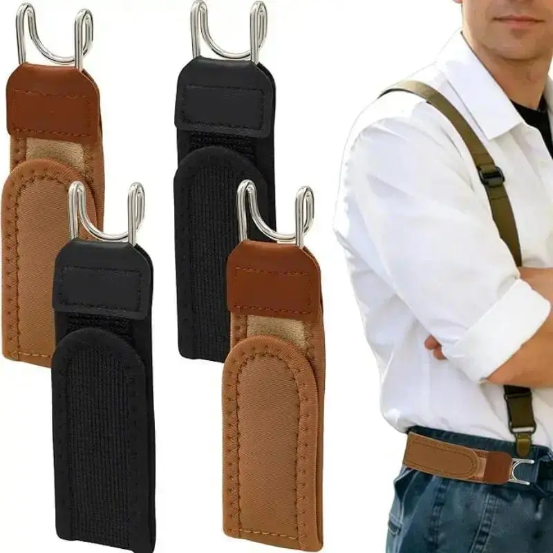 2-piece metal hook elastic belt buckle, invisible design, soft adjustable side tactical belt, unisex invisible waist bundle - seam-free waist fastening buckle and belt modification plan, Father's Day gift, anti