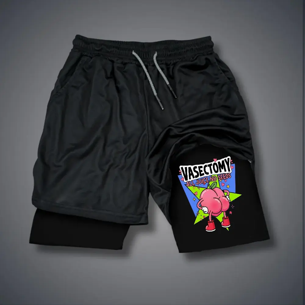 80s 90s Double-Layer Sports Shorts Graphic Shorts Black Camo Streetwear Shorts Men Outfits Men Vacation Outfits Shorts