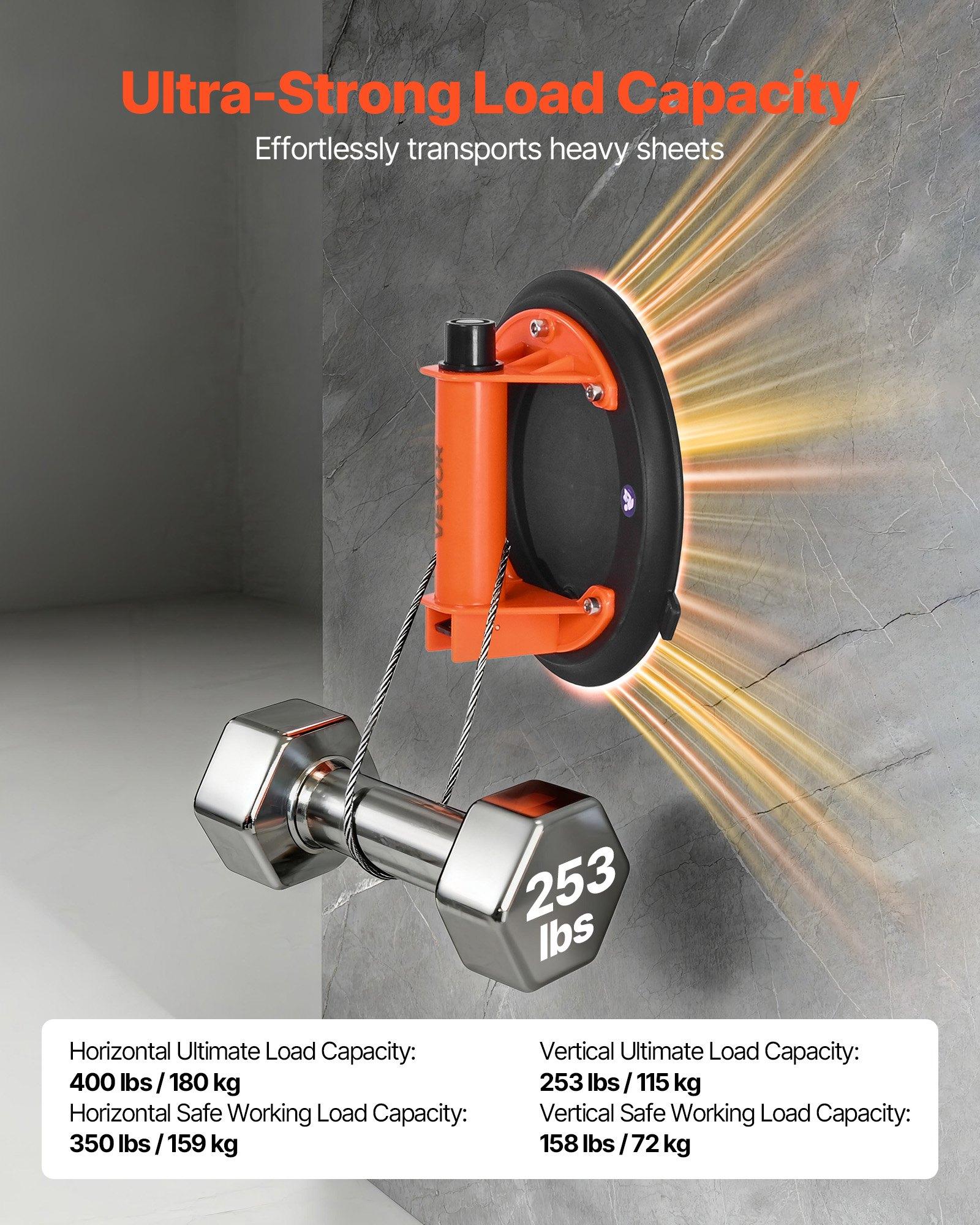 VEVOR Vacuum Suction Cup, 8-Inch Vacuum Glass Lifter with ABS Handle ...