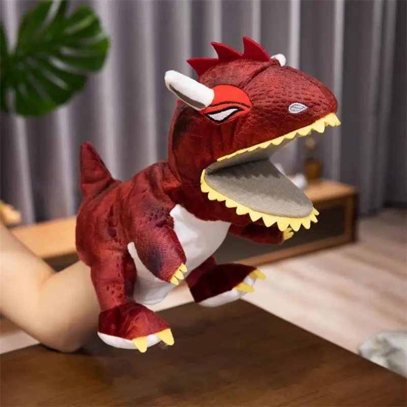Cute Cartoon Triangular Dinosaur Hand Puppet Plush Toy, Interactive Parent-Child Doll, Perfect Gift for Christmas, Easter, Thanksgiving, Valentine's Day, Birthday, Student Gifts