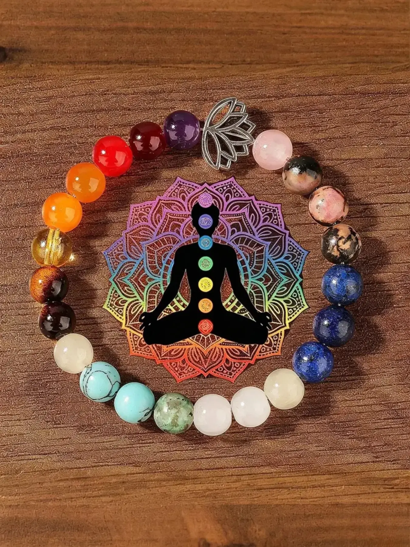 7 Chakra Crystal Bead Bracelet, Healing Jewelry for Yoga and Meditation, Unisex Energy Balancing Gift, Protective Charm Bracelet, Crystal Bracelets