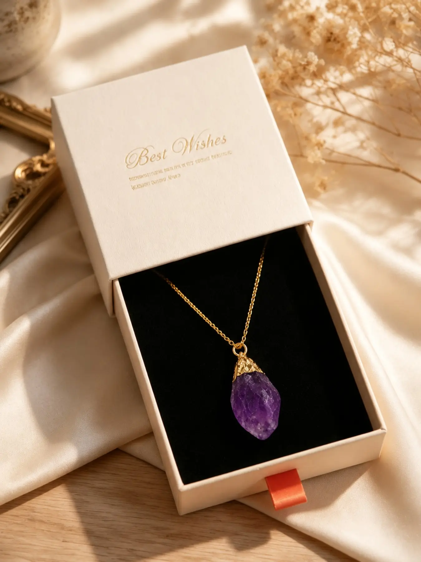 Natural Amethyst Crystal Pendant Necklace, Minimalist Chain, Healing Stone Jewelry, Durable Stainless Steel, Gift for Women