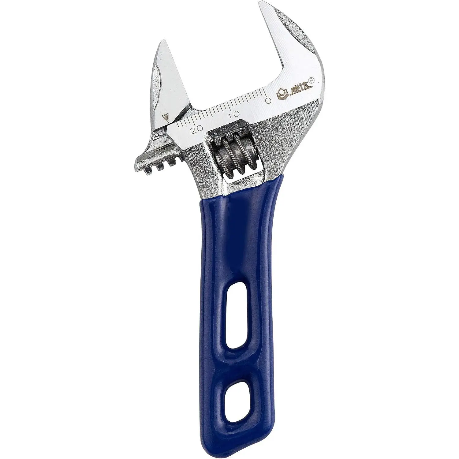 Stubby Adjustable Wrench with Wide Opening,Mini Adjustable Wrench Spanner with Short Handle, Chrome Vanadium Steel Forged - 4 inch
