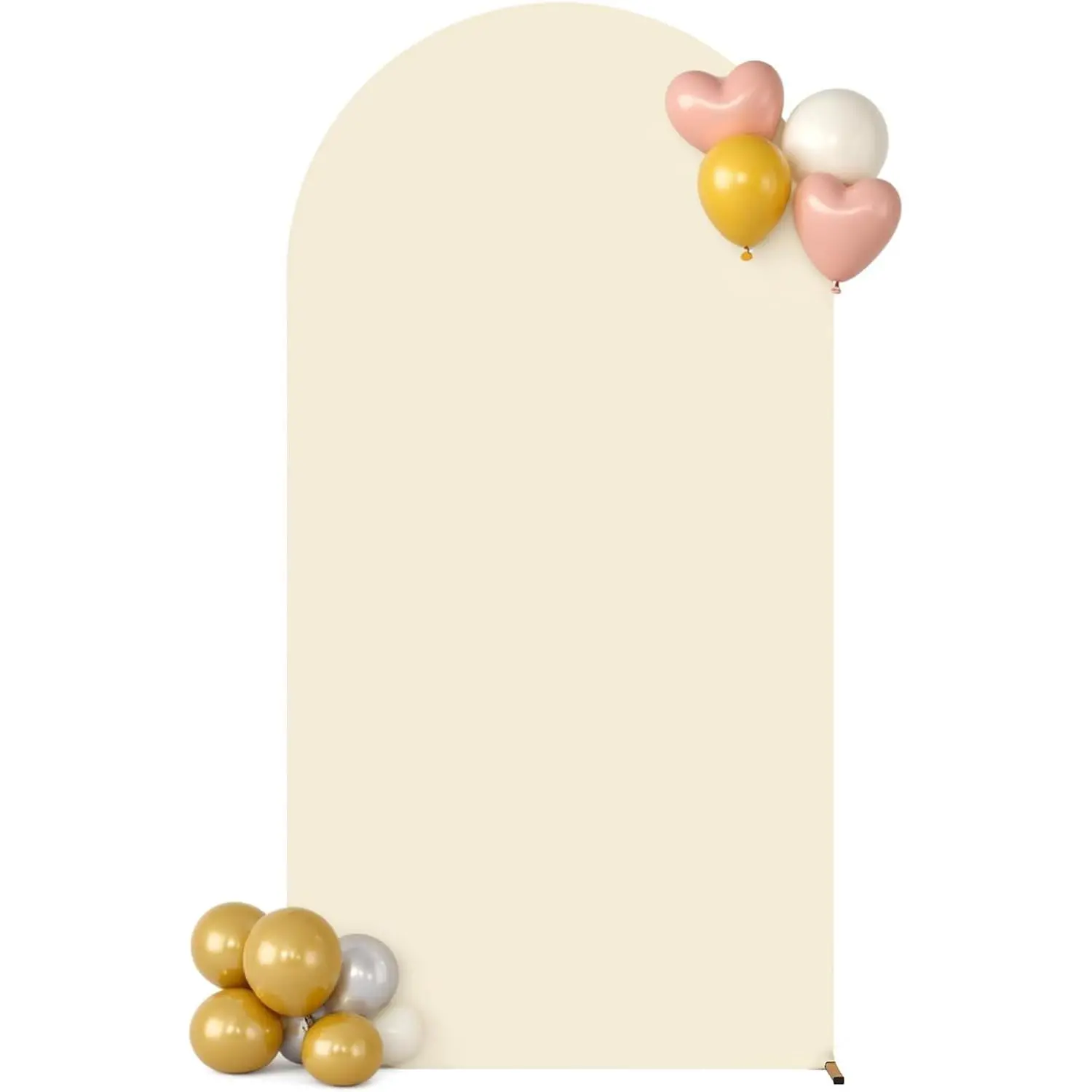 Beige Arch Backdrop Cover 6FT Wedding Arch Covers Stretchy Backdrop Birthday Beige Arch Cover Spandex Balloon Banquet Graduation Bridal Baby Shower Photo Background Decoration