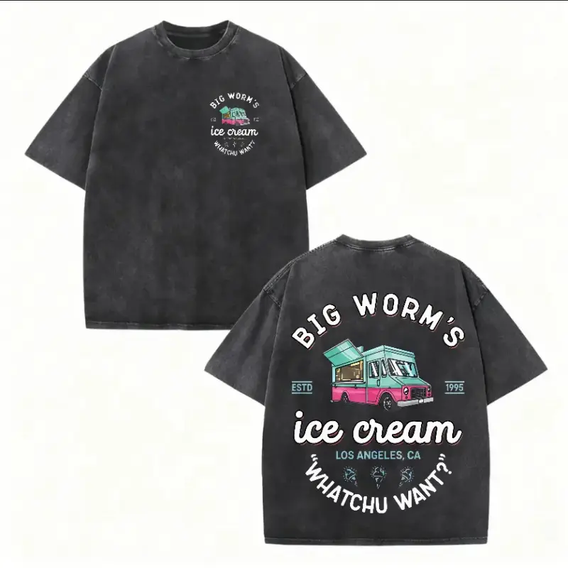 Friday Movie Graphic T-Shirt, Vintage Washed Big Worms 100% Cotton Tee for Fans, Unisex Classic Fit Top, Loose-Fitting Retro 90s Style, Machine Washable, Cold Wash, Do Not Bleach, Crew Neck, Normal Type, Perfect Choice & Ideal Gift, Short, S