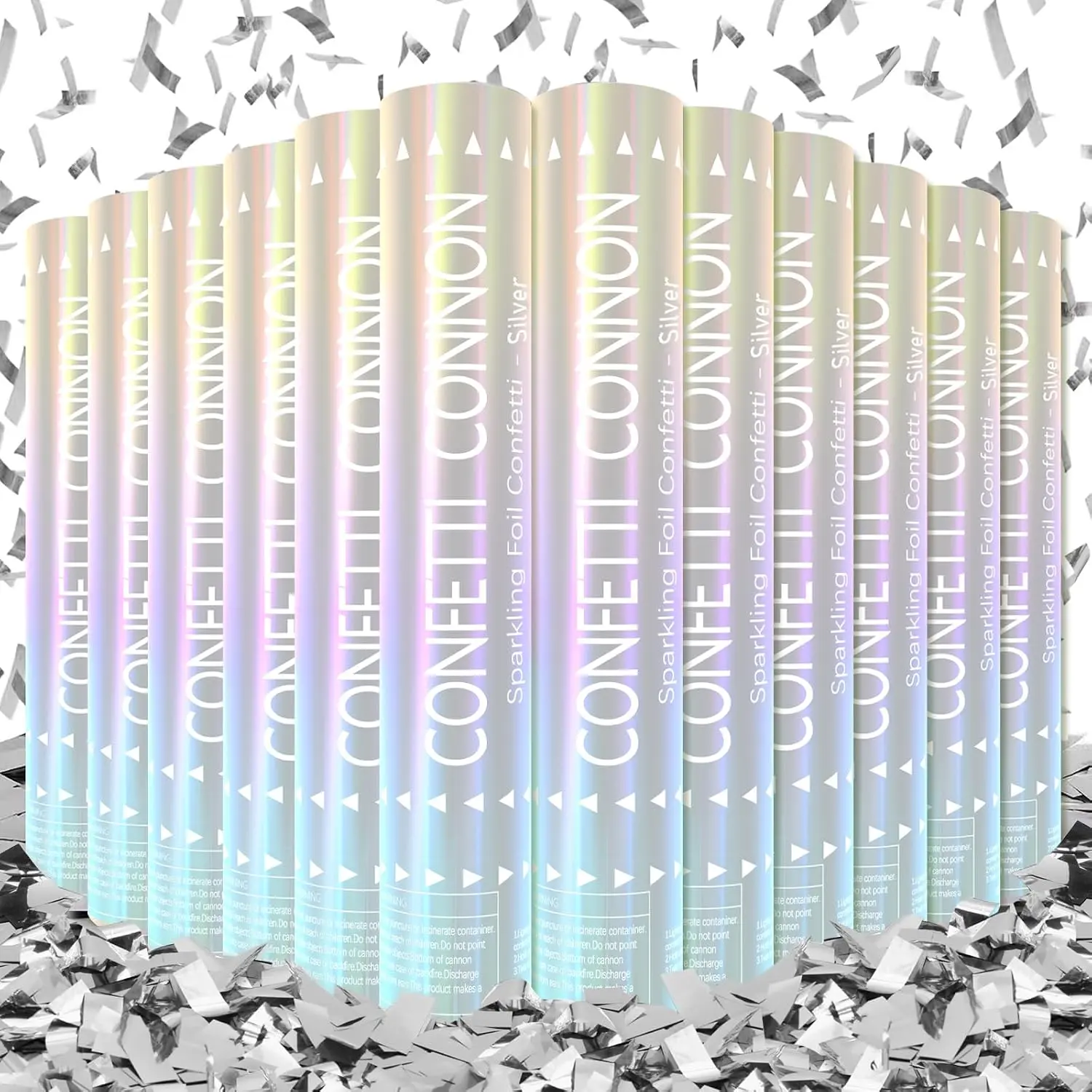Confetti Cannon 12 Pack, 12 Inch Party Confetti Poppers | Party poppers confetti shooters for graduation, wedding, birthday, anniversary, Christmas and  Year's Eve celebrations