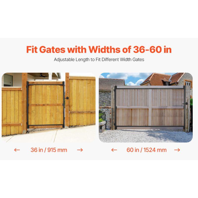 VEVOR Gate Building Kit, Fits 36 to 60 inWide Openings, Up from 6 to 7 ftHigh Fence, Adjustable Gate Building Kit, Anti Sag Full Gate Frame Kit with Latch Lock and Screws, for Wooden Fence, Iron