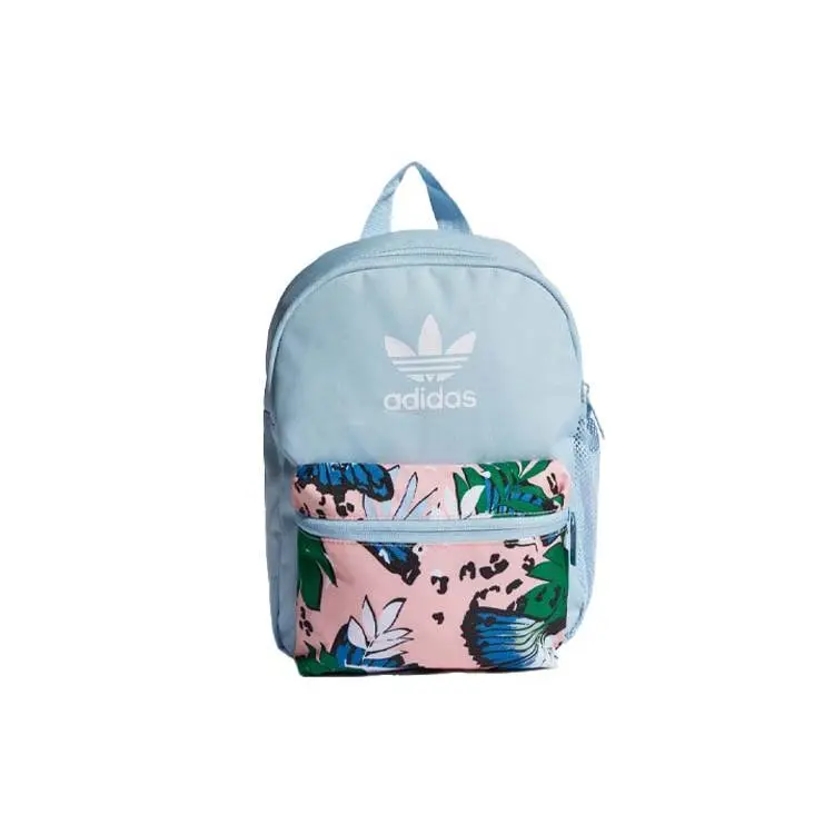 Adidas Originals Floral Pattern Polyester Backpack for Women, Casual Style, Blue