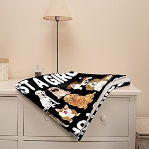Dog Custom Name for Girls Women Blanket Just a Girl Who Loves Dogs Lightweight Throws Gift for Birthday Graduation Christmas Super Soft Flannel Blankets for Sofa-with 4 Sizes