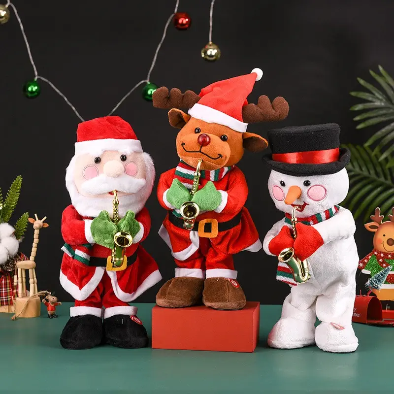 Electric Singing Dancing Plush Christmas Tree, 8 Songs Glowing Doll, Battery Powered Desktop Decor, Christmas Kids Gift